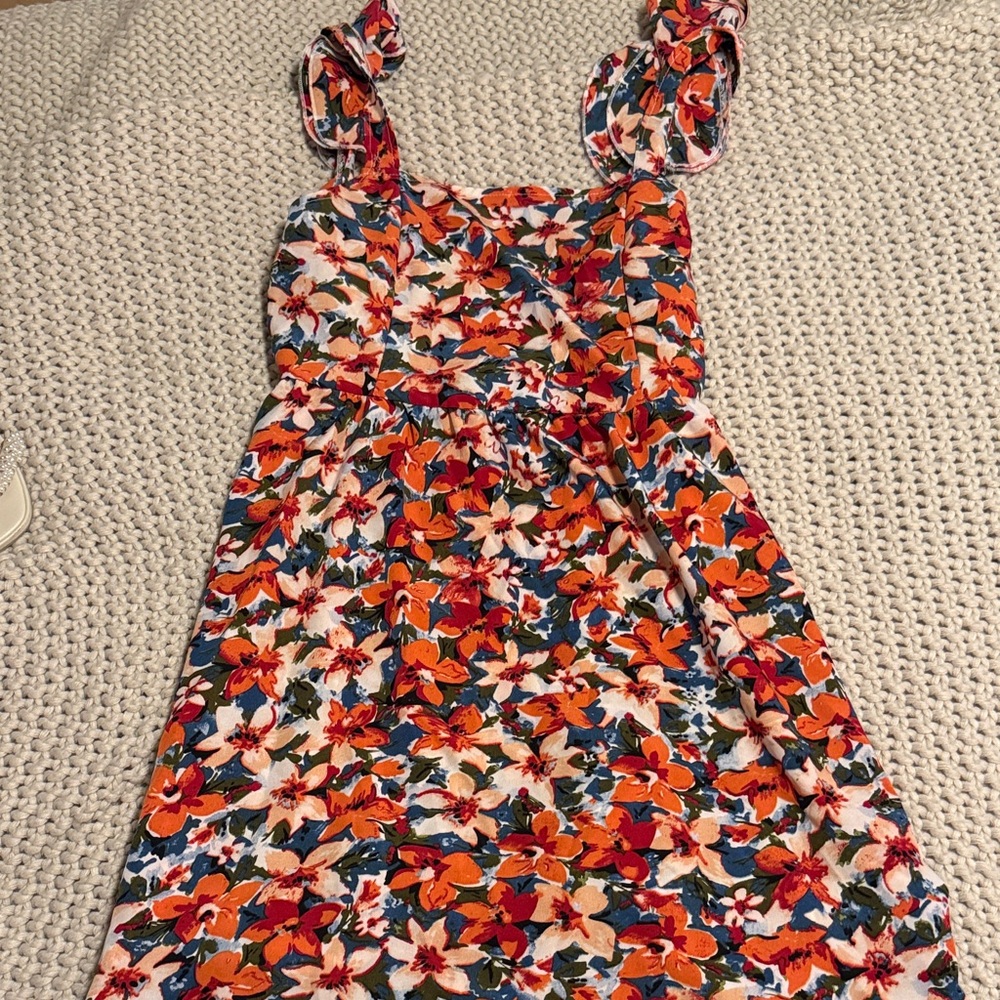 SHEIN Floral Dress - Orange, Red, White